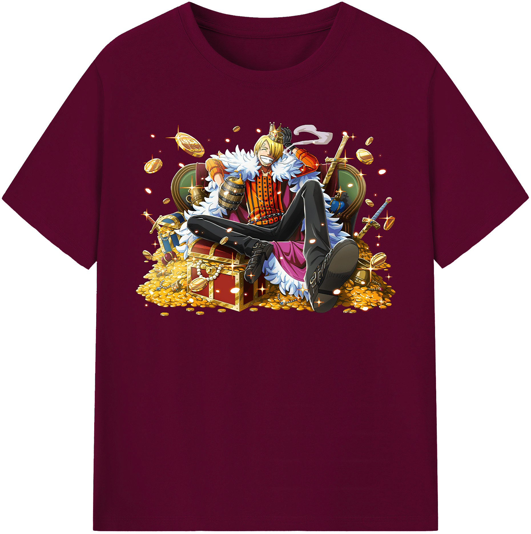 （画像用） ワンピース サンジ ONE PIECE Sanji レディースカジュアルプリントTシャツ（綿100％）
